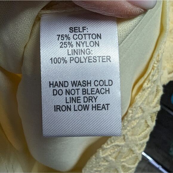 Lulus Love You For Eternity Yellow Lace Shift Mini Dress Small - Picture 9 of 10